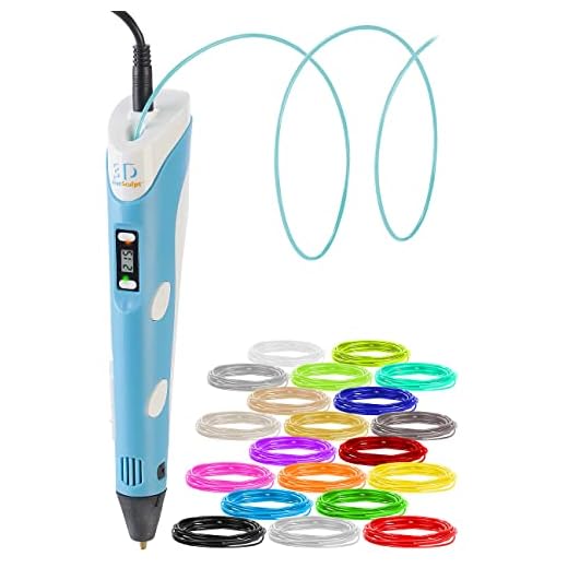 FreeSculpt 3D Pen - Lápiz para impresora 3D, alimentación USB, incluye 20 filamentos PLA (lápiz de impresión, bolígrafo)