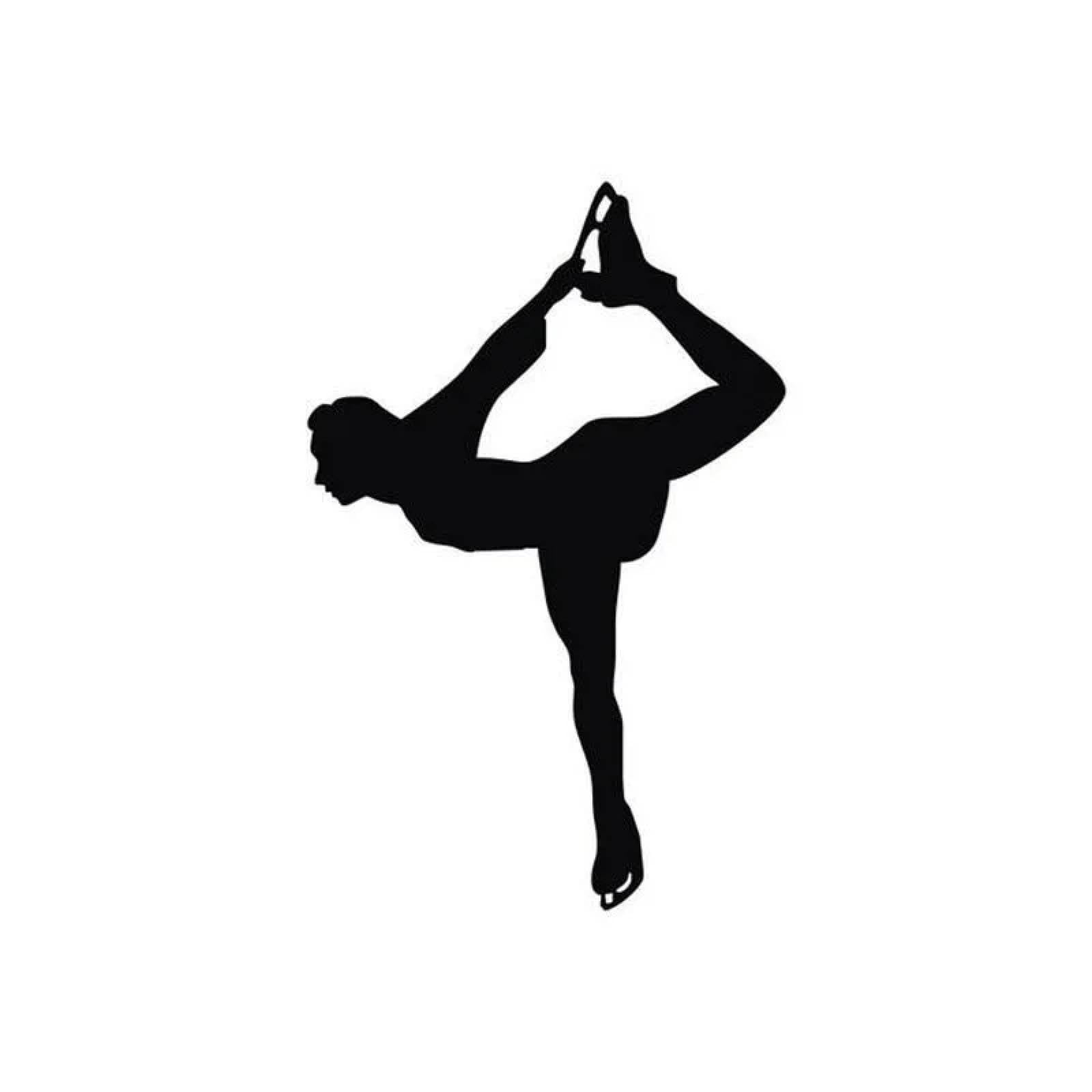 Zealplant Girls Black /Dance Studio Decor Figure Skate Wall Sticker Decoration Ice Skate Dancer Wall Sticker