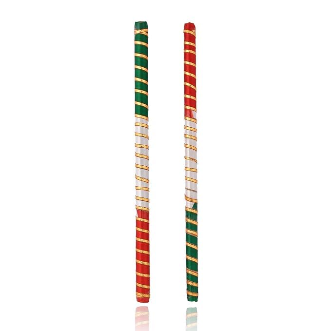 Bâtons de danse indienne Dandiya 39 cm antidérapants pour spectacles - 6