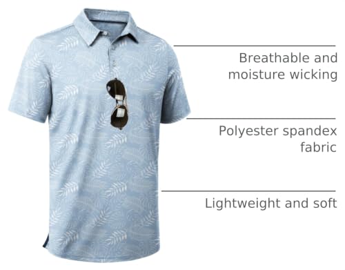Image of ZITY Men's Golf Shirts Short Sleeve Print Patterns Casual Collared Polo