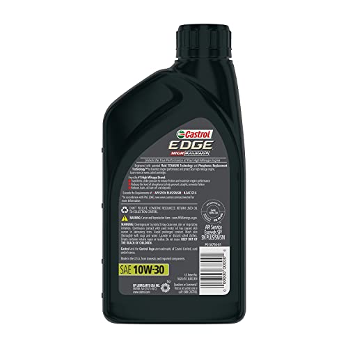 Image of Castrol Edge High Mileage 10W-30 Advanced Full Synthetic Motor Oil, 1 Quart, Pack of 2