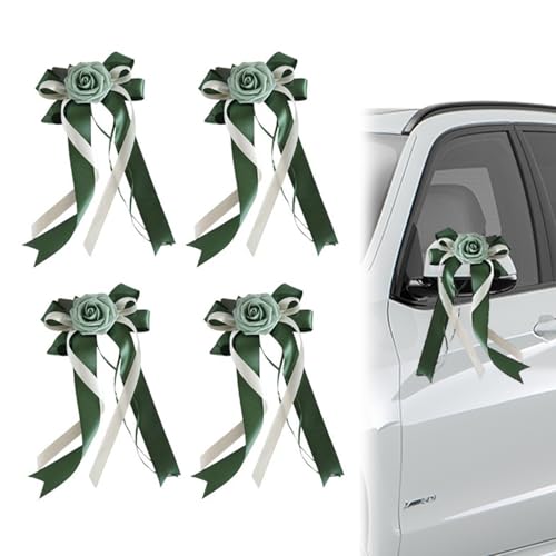 Omnikryp 4 Piezas Lazos para Coche de Boda, Decoración...