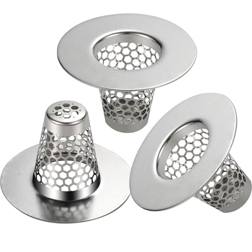 Anteecana Bathroom Sink Drain Strainers for 1.1'-1.25' Depth Than 1.6' Drain Hole Catcher for Bathroom Sink,Laundry, Utility, RV Sink.Small Conical Bathroom Sink Strainer Basket