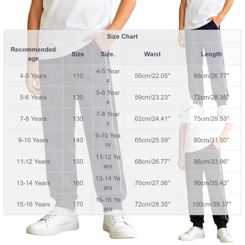 Boys Athletic Pants Casual Side Stripe Elastic Waist Cotton Sweatpants - image 4