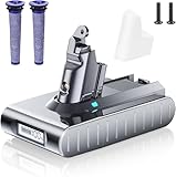 kaejil 8000mAh Replacement for Dyson V6 Battery LED Display Compatible with V6 Animal Absolute Motorhead Fluffy SV03 SV04 SV05 SV06 SV07 SV09 VTC4 DC58 DC59 DC61 DC62 DC72 DC74 Vacuum Cleaner