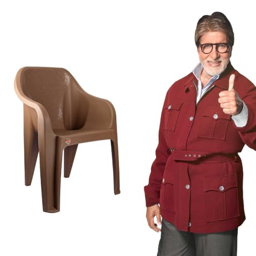 Image of Cello Dynamo Plastic Chair (Set of 6)(Brown) | Strong and Durable | Easy to Clean | Chair for Living Room, Bed Room, Kitchen, Office Room, Outdoor | 3 Years Warranty
