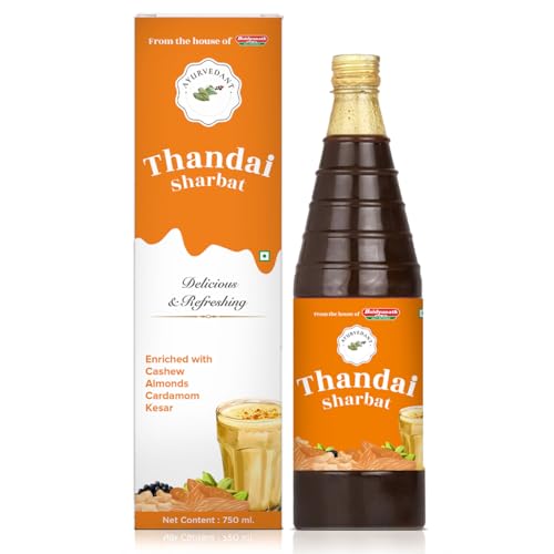 Image of Baidyanath Ayurvedant Thandai Sharbat | Traditional Ayurvedic Drink Concentrate | Refreshing Summer Beverage | 750 ml