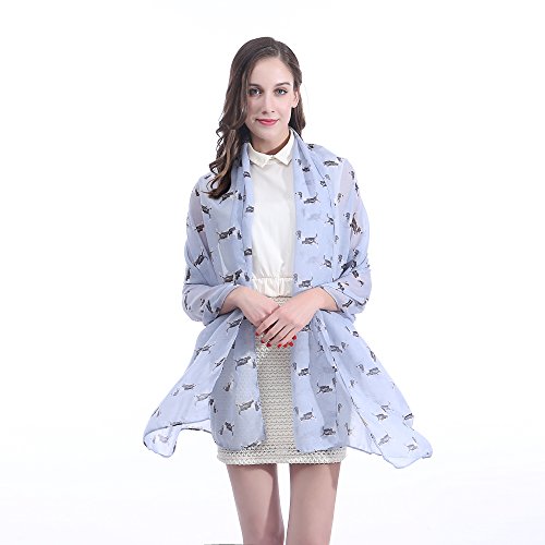 Basset Hound Dog Print Women's Scarf Shawl Wrap Lightweight4
