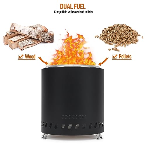 Coozoom Portable Table Top Fire Pit: 8.6 Inch Stainless Steel Mini Outdoor Stove With Stand, Low Smoke Burning Tabletop Firepit Fueled By Pellets Or Wood thumb #3