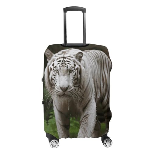Majestic White Bengal Tiger Printed Luggage Cover Protector, Fits 18-32 Inch Luggage4