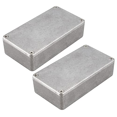 Bloepum 2 Pc Guitar Effects Pedal Aluminum Stomp Box Enclosure for DIY Guitar Pedal Kit 1590B
