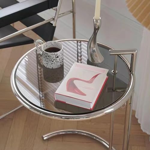 Mesa de centro en C de cristal para desayunar en el sofá del salón 6