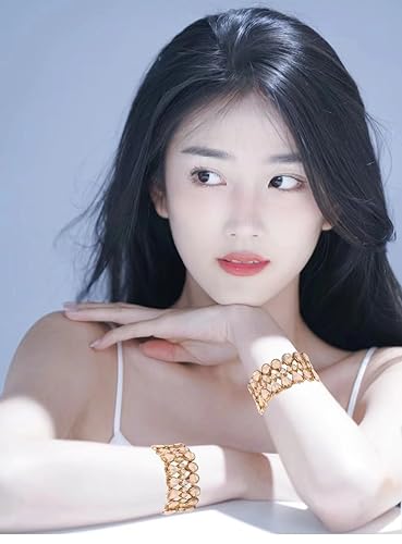 QLLYHLH Women’s Teardrop Stretch Bangle Bracelet Austrian Crystal Brides Bridesmaid Party Accessories for wedding4