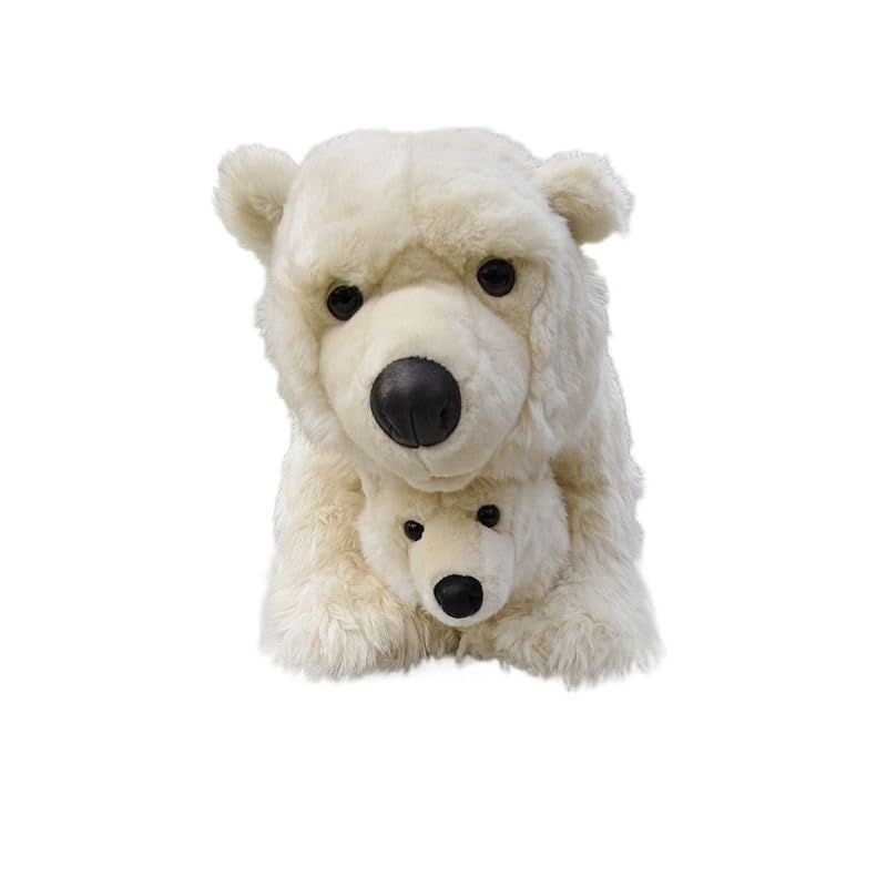 Ours polaire géant en peluche avec son petit doudou blanc