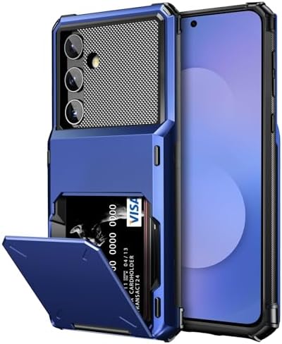 Vofolen for Samsung Galaxy S25 FE Case Wallet with Card Holder Dual Layer Heavy Duty Shockproof Hidden Flip 4-Card Slots Large Storage Protective S25FE Phone Cover for Men Women, Navy