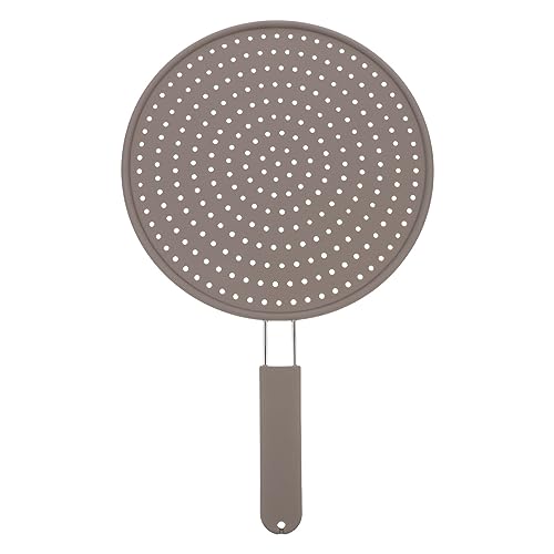 DOITOOL Stainless Steel Kitchen Oil Filter Splatter Screen for Frying Pan Silicone Strainer Drain Board Multipurpose Cooking Tool