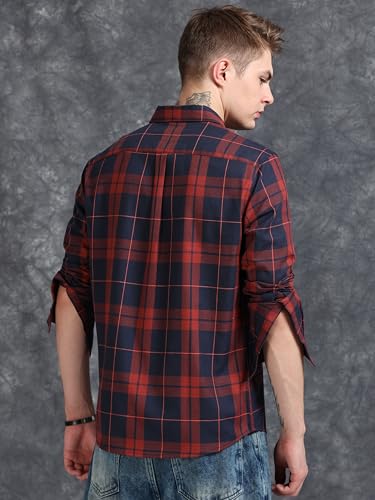Image of StitchX Men's Full Sleeve Checkered Casual Spread Collar Cotton Shirt