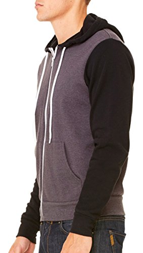 Bella + Canvas Unisex Poly-Cotton Fleece Full-Zip Hoodie (Digital Black) (XL)2