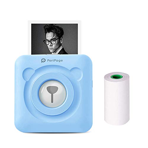 JEPODOR PeriPage Mini imprimante Photo Portable Bluetooth sans Fil avec Connexion USB Bleu 58 mm Cover