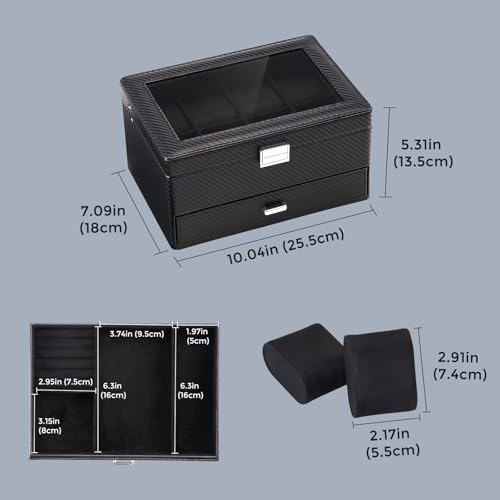 Range montre en PU cuir pour organiser votre commode - 7