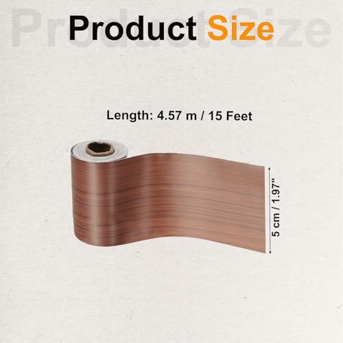 Image of PATIKIL Wood Grain Tape 2 inch x 32 ft, Self-Adhesive Wood Texture Repair Tape Realistic Wooden Effect Patch for Furniture Cabinets Floor Walls, Teak
