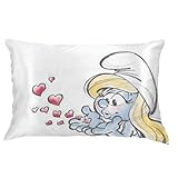 The Smurfs Smurfette Retro Beauty Silky Satin Standard Reversible Pillowcase Cover 20x30 for Hair and Skin, (Officially Licensed Product) by Franco Collectibles