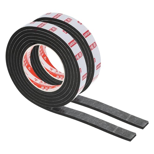 Image of PATIKIL 3 /4 inch W x 1 /5 inch T x 6.6Ft Double Sided Foam Tape, 2Rolls EVA Multipurpose Self Adhesive Weather Sponge Stripping for Home Decorations, Card Scrapbooking DIY Craft Project, Black