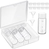 Baderke 4 Pcs Liquid Medicine Travel Container Scale Glass Liquid Containers Small Single Dose Medicine Bottles Dispenser and Leak-proof Plug Travel Essentials Accessories(Clear,10ml)