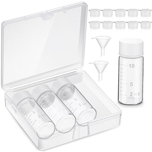 Baderke 4 Pcs Liquid Medicine Travel Container Scale Glass Liquid Containers Small Single Dose Medicine Bottles Dispenser and Leak-proof Plug Travel Essentials Accessories(Clear,10ml)