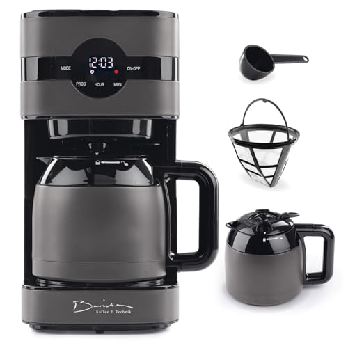 Barista Cafetière filtre Touch Iso | Cafetière avec carafe isotherme | Filtre avec écran digital & minuterie | 900W | pour 8 tasses | Verseuse 1,25 litre