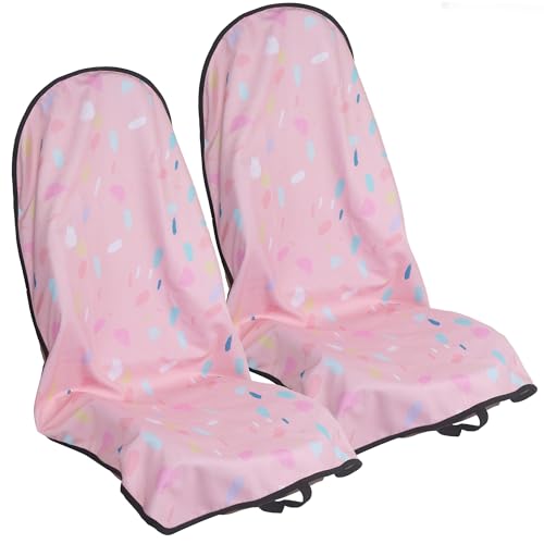 Image of Car Seat Cover Protector Front Seats,for Gym Workout,Running,Swimming,Beach and Hiking,Waterproof Sweat Towel Bucket Seat Covers for Cars SUV Trucks (Pink Marbling, 2Pcs)