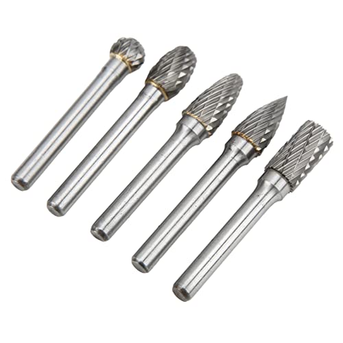 Set de 5 fresas de carburo de tungsteno 6x10 mm doble corte miniatura 3