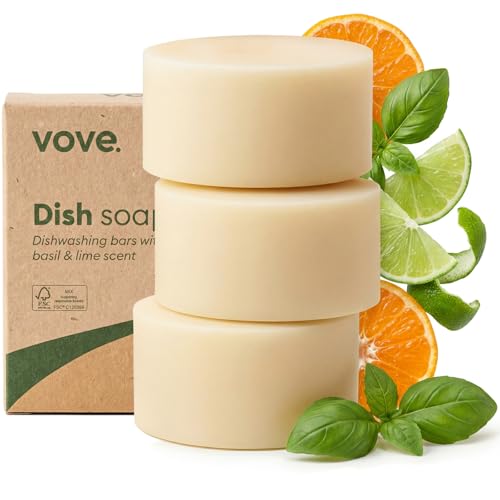 Vove Dish Soap Bar 3 Pack, Coastal Citrus Mint, Mandarin,