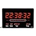 Kompaktowy zegar ścienny LED z budzikiem, drzemka, kalendarz, temperatura, duży wyświetlacz LED 32 x 20 cm (JH3222), czerwony