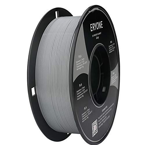 PLA Filament 1.75mm, ERYONE Filament PLA 1.75mm, 3D Printing Filament PLA for 3D printer, 1kg 1 Spool, Gray