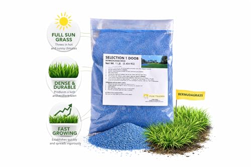 Image of Peak Traders Selection 1 Doob Grass Seeds, 1 LB (0.454 KG), Blue Coated with Excellent Turf Quality