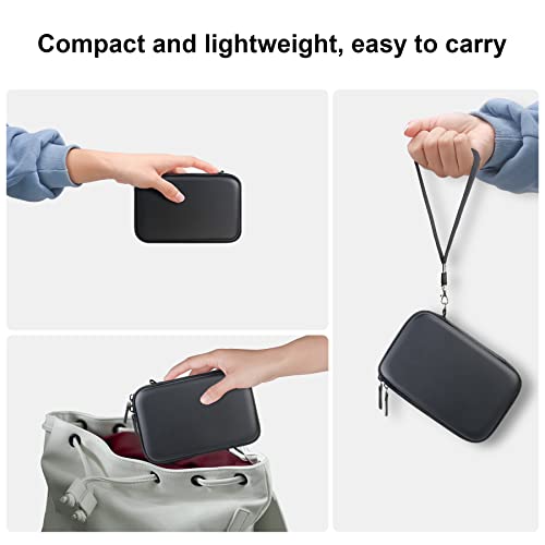 Canboc Hard Carrying Case For Kodak Step Wireless/Kodak Step Slim Instant Mobile Photo Mini Printer, Mesh Bag Fits Kodak 2"X3" Premium Zink Photo Paper And Usb Cable, Black #TOP3