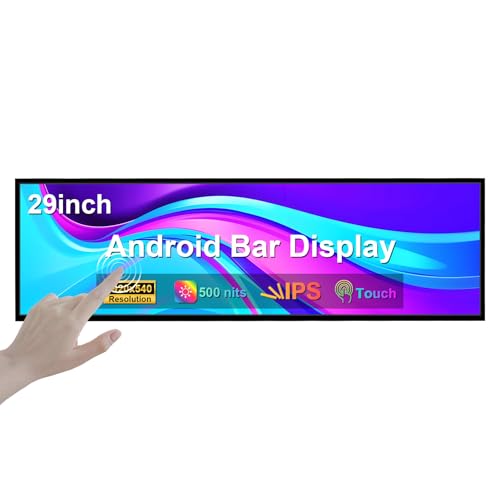 Image of Digital Signage Bar Display LCD Commercial Advertising Touch Screen | 1920x540 IPS,USB Programmable Sign Outdoor /Indoor Texts Images Videos for Store,Shop,Retail, Business, Elevator, Home Decor