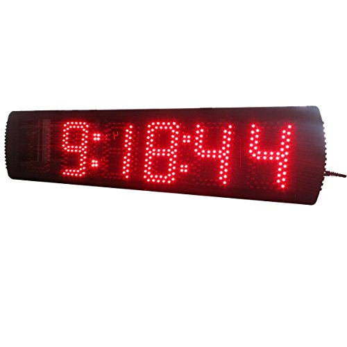 Azoou 5-Inch Hight Character Single Sided Led Sport Timing Clock Countdown/Up Timer With Ir Remote Control Red Color #TOP2