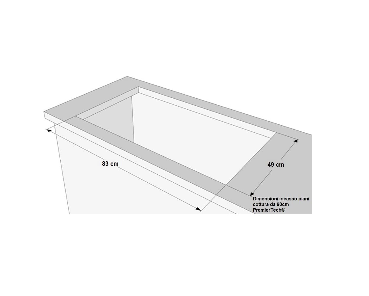 PremierTech Piano Cottura a Gas 6 fuochi, 90 cm, Acciaio Inox, Incasso 83 x 49cm, Doppio Bruciatore Wok, Supporti in Ghisa professionali, predisposto Metano e Kit Ugelli GPL inclusi, PC906