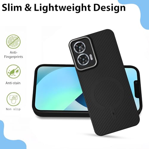 Image of LIRAMARK Rugged Carbon Fibre TPU Armor Silicone Back Cover Case for Moto G85 5G / Moto G96 5G / Moto Edge 50 Fusion 5G