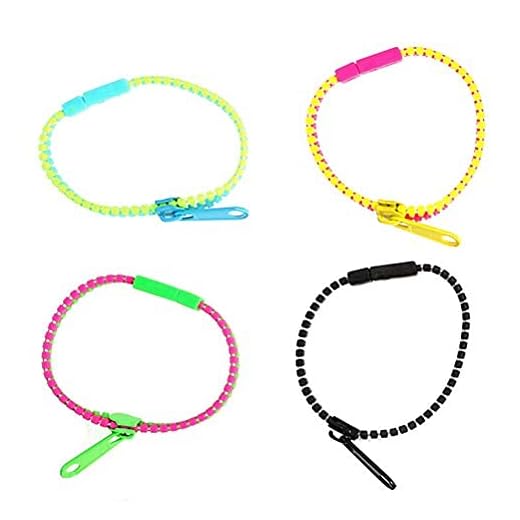 Toyvian 24pcs Mode Fermeture à glissière Bracelet amitié Bracelet Accessoire sensoriel Jouets Parti faveur (Couleur aléatoire)