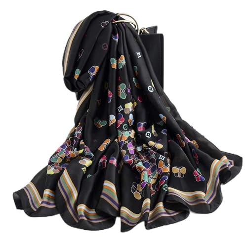 Foulard en soie véritable pour femme et châle imprimé élégant d'été