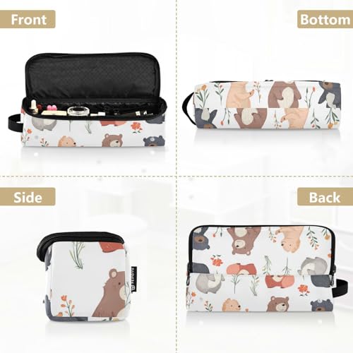 Bolso de viaje para herramientas de cabello Hot Hair Tools con alfombrilla térmica, organizador grande para planchas, rizadores y tenazas, diseño de oso dulce, blanco miniatura 5