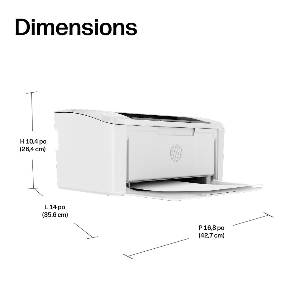 HP LaserJet M110w, 7MD66F, Imprimante laser monochrome A4 à fonction unique, Impression recto verso manuelle en noir et blanc, 20 ppm, ADF, Wi-Fi, HP Smart, Blanche