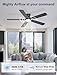 Phylluz 52'' Flush Mount Ceiling Fan with Lights, Space-Saving Low Profile for Low Ceilings, App/Remote Control, Safe Quiet DC Motor for Bedroom Living Room, Dimmable, Black