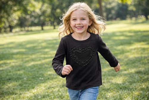 Image of Girls' Heart-Shaped Long Sleeve T-Shirt