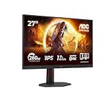 AOC 27inch monitor Moniteur AOC 27G4ZR 27 Pouces FHD 260 Hz, Dalle IPS Rapide, MPRT 0,3 ms, Adaptive Sync, HDR10, Compatible G-Sync, réglage en Hauteur, (1920 x 1080 HDMI, 2 x DP 2.0) Noir