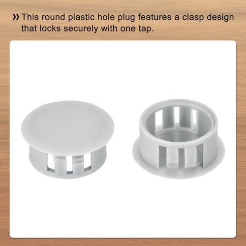 Image of MECCANIXITY 64PCS 19mm(3 /4 inch) Light Gray Plastic Hole Plugs, Flush Type Panel Hole Plugs Insert End Caps for Locking Hole Tubes Furniture Cabinet