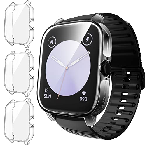ivoler 3 Piezas Funda para Amazfit GTS 3, Cubierta Completa Protector de Pantalla Carcasa Protectora Transparente Suave TPU Silicona Caso Anti-Arañazos Case Cover